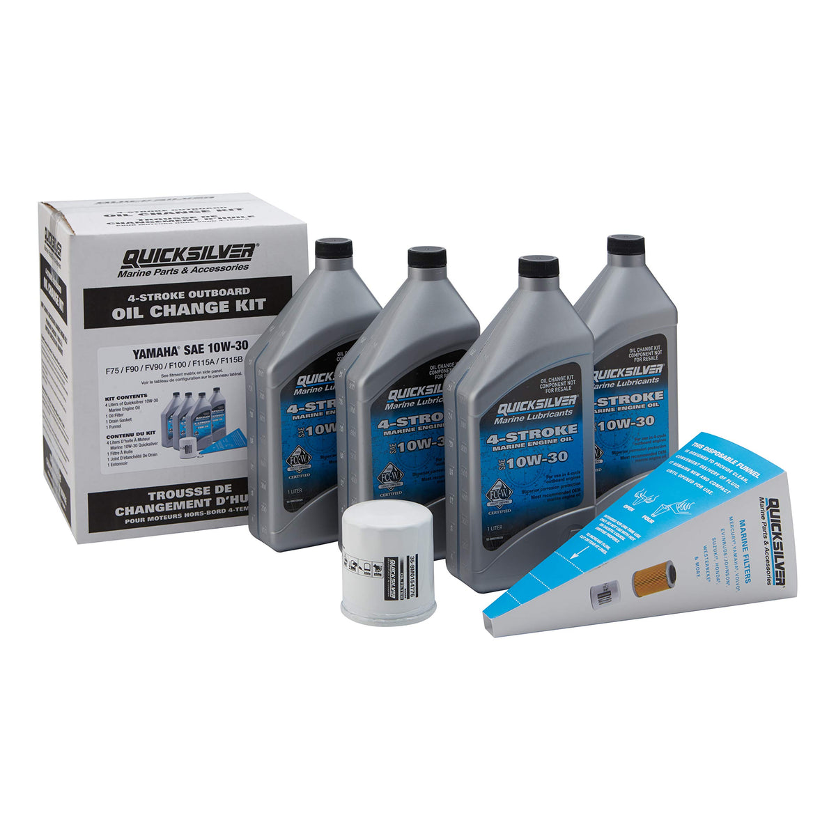 Quicksilver oil filter and drain gasket displayed to show correct fitment and seal
