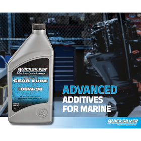 Quicksilver gear lube being poured into a lower unit to protect gears from wear