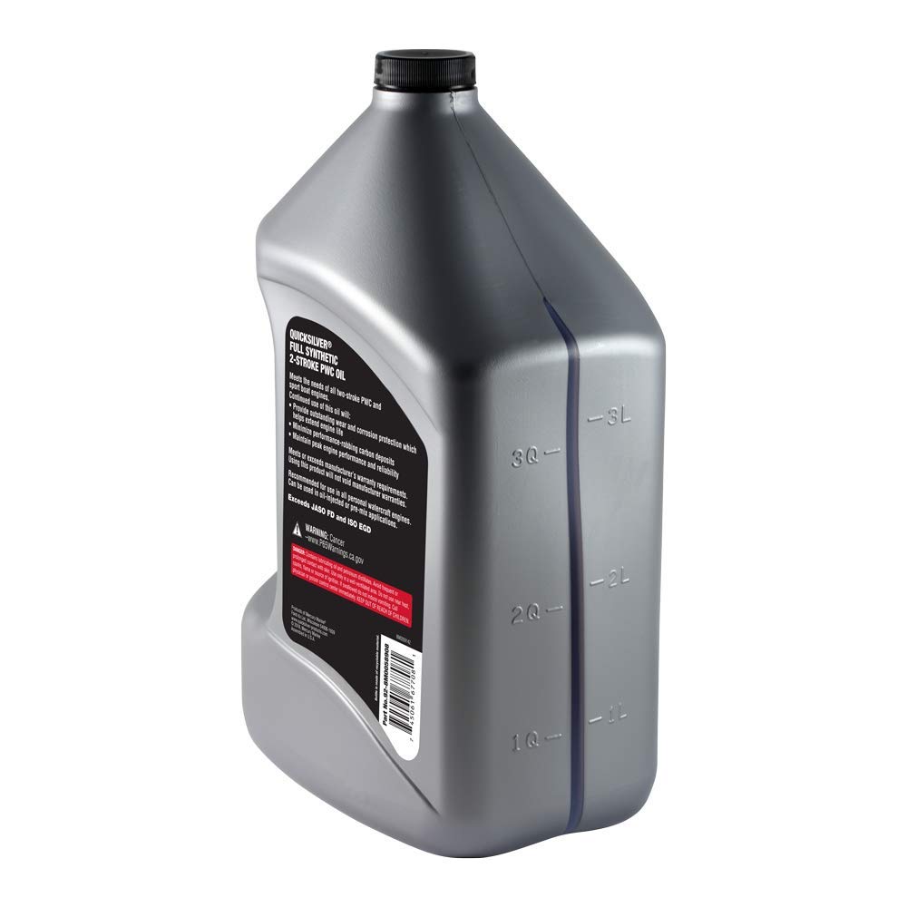 Quicksilver oil pouring into reservoir demonstrating easy application