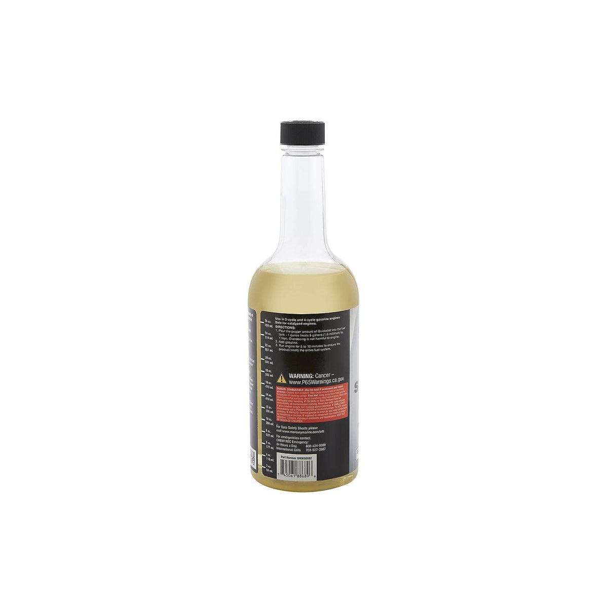 quicksilver close-up of amber liquid illustrating clear non-gumming formula