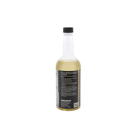 quicksilver bottle beside outboard motor on boat deck protecting fuel system