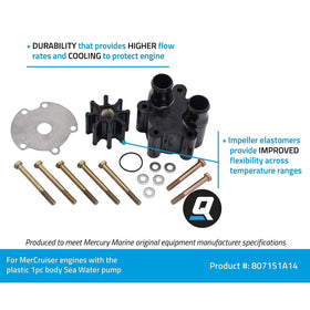 Quicksilver pump kit size comparison with tools illustrating compact kit and easy handling benefit