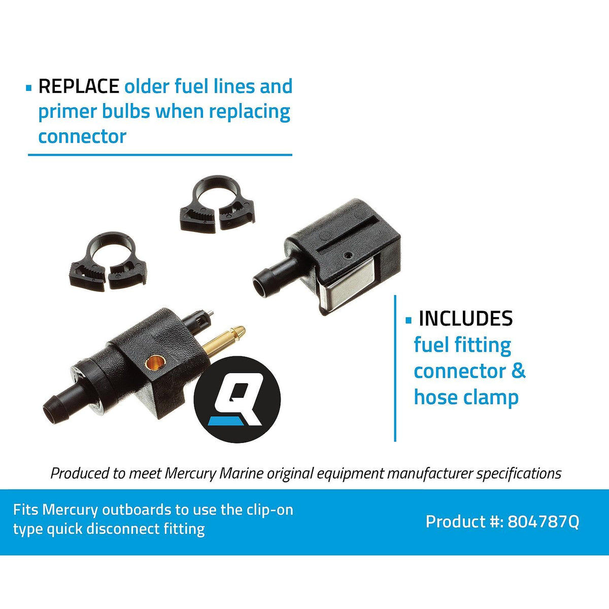 Quicksilver connector beside ruler scale showing compact size and easy installation