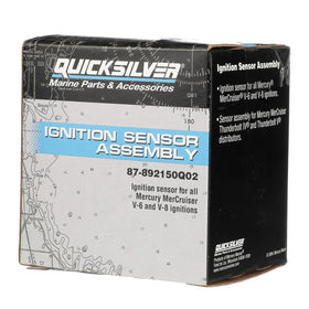 Quicksilver ignition sensor beside ruler for scale showing compact, direct-fit replacement
