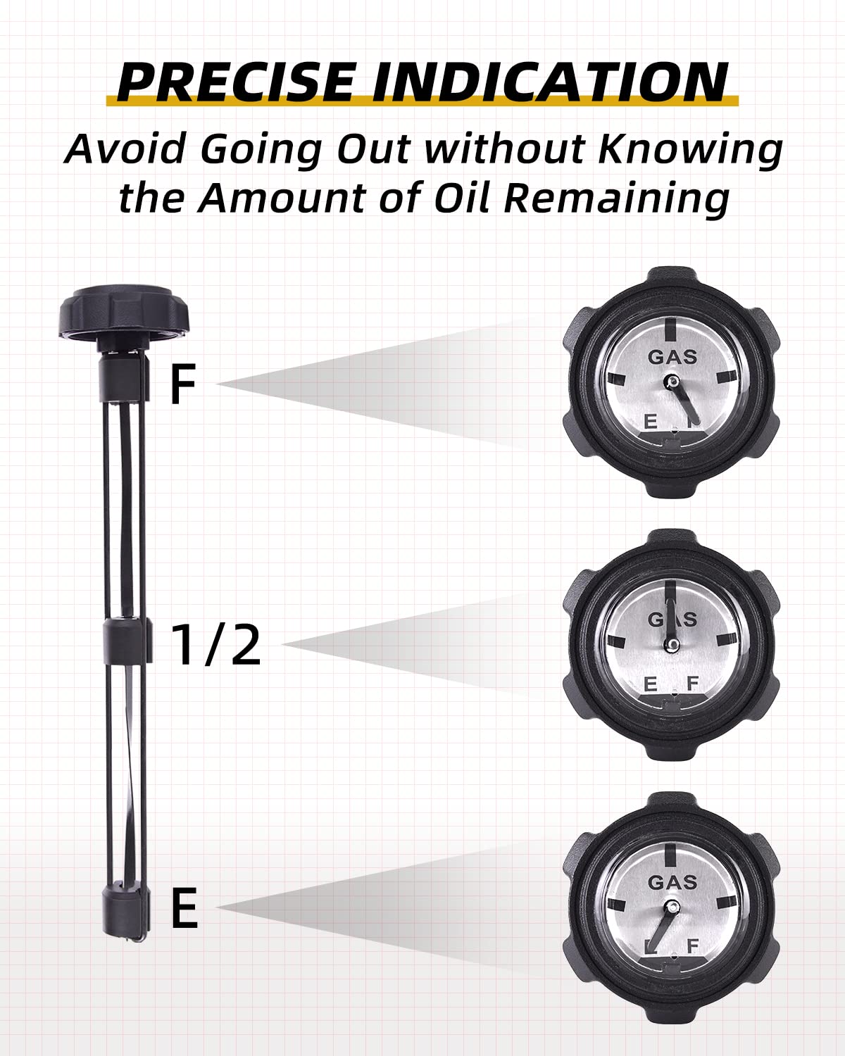 QUICKWOLF gauge close-up revealing float indicator for accurate readings