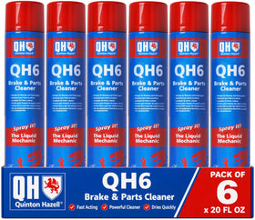 Quinton Hazell front pack shot showing six cans and clear labeling for reliable garage supply