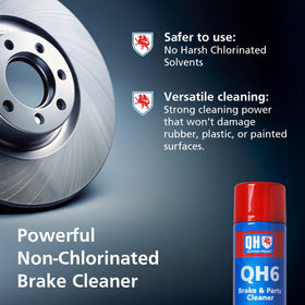 Quinton Hazell spray in action on rotor removing grime for improved braking contact