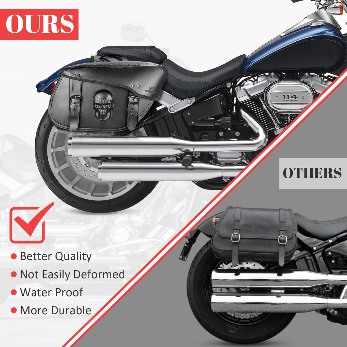 Quixofiber buckle and double-stitching closeup highlighting durable construction benefit