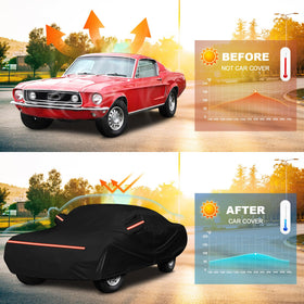 QUNSUNUS covered Mustang in driveway protecting car from weather