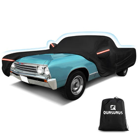 Q QUNSUNUS front view showing tailored El Camino fit and secure coverage benefit