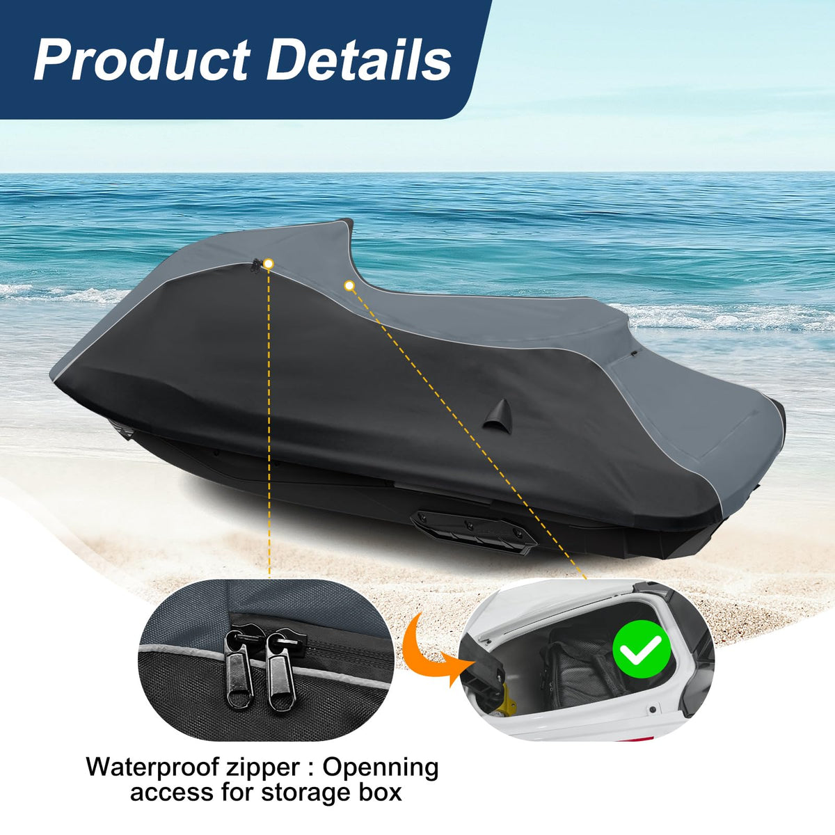 QUNSUNUS covered Sea‑Doo Spark on a driveway illustrating weather protection