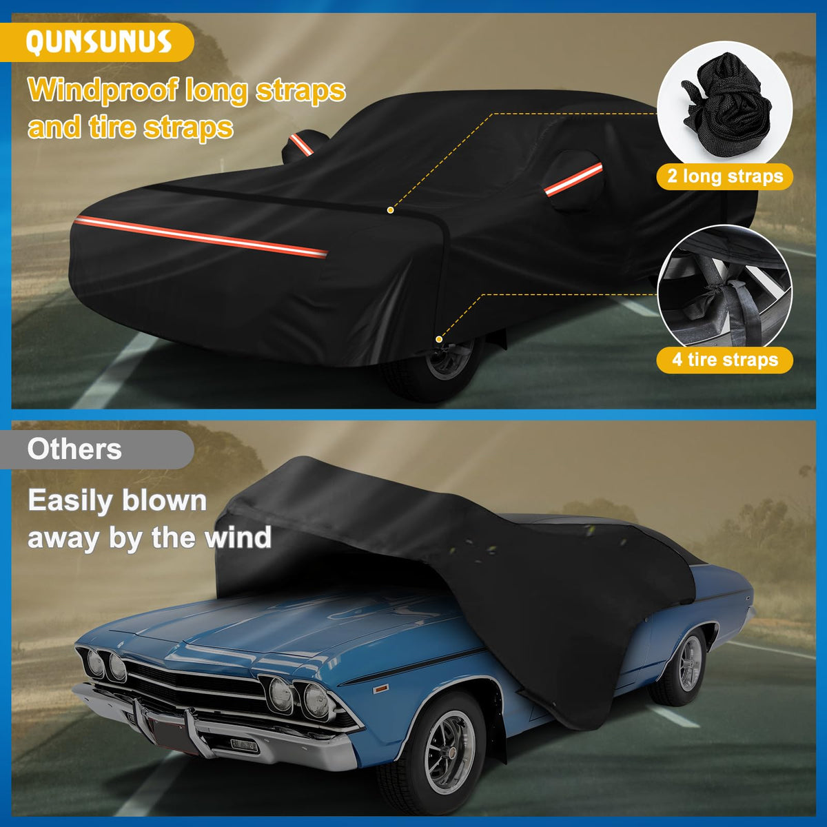 QUNSUNUS reflective strips at night improving vehicle visibility