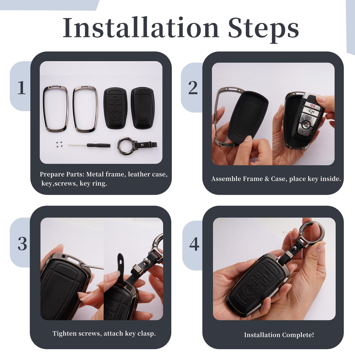 Qunzes key fob cover installed in car near console for stylish integration
