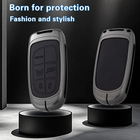 Qunzes leather button detail showing easy-press comfort benefit