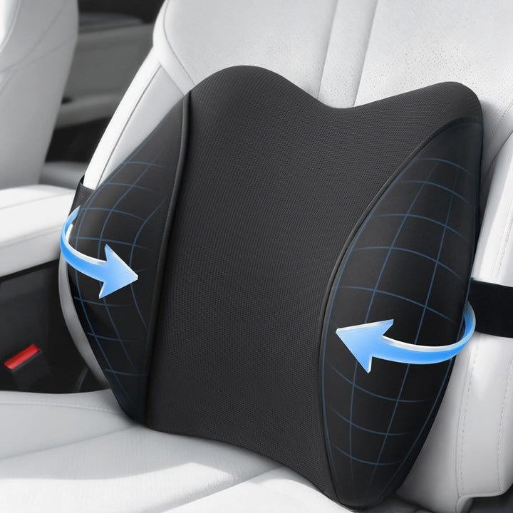 QUTOOL front view lumbar pillow showing shape and compact size for comfort