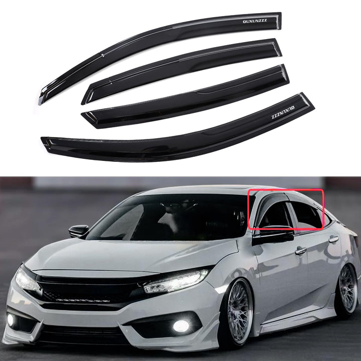 Quxunzzz front packaging showing complete 4-piece visor set and benefits