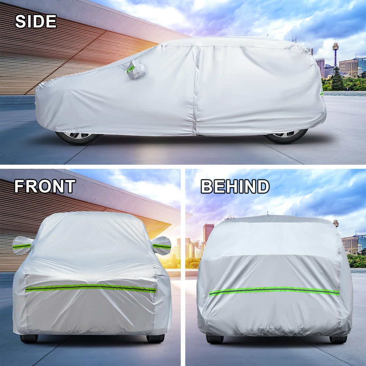 QUYDDC reflective strips at night on cover, increases nighttime visibility and safety