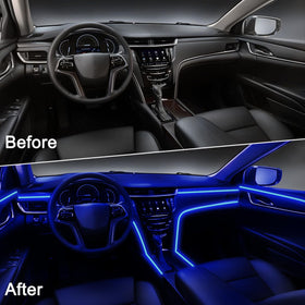 QVEVDACAR fiber-optic routed along door sill for seamless illumination