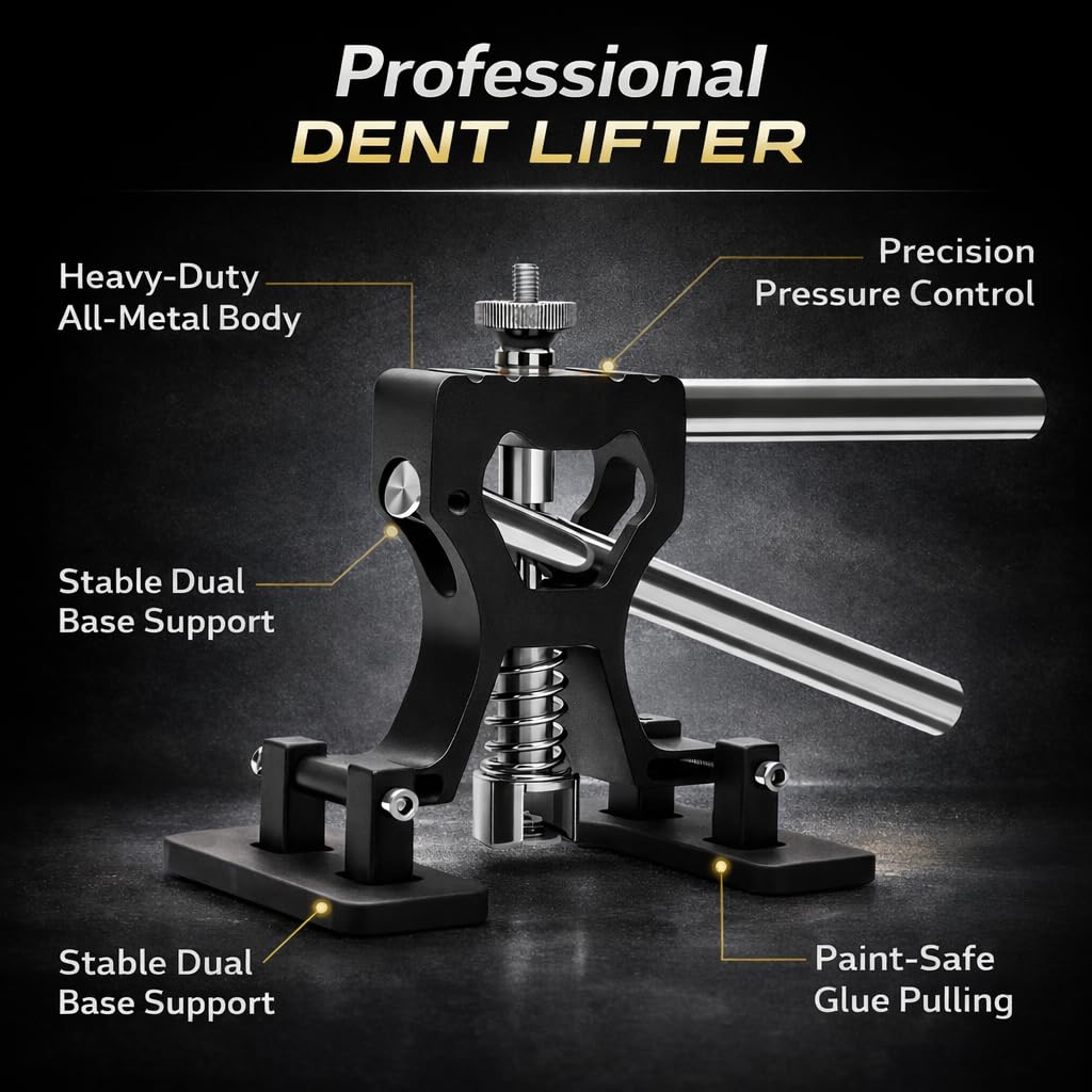 QwikFix metal dent lifter close-up highlighting ergonomic handle and control