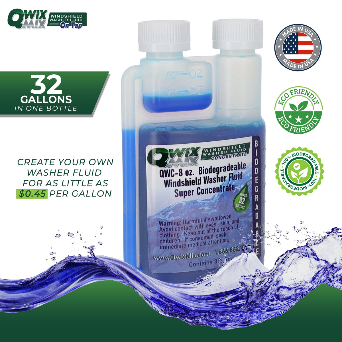 Qwix Mix diluted gallon ready for windshield cleaning