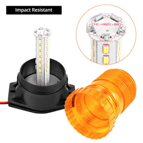 QWORK amber strobe base and wiring showing easy hardwire installation