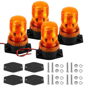 QWORK amber strobe front view showing clear 360° visibility benefit