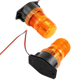 QWORK amber strobe in construction setting showing reliable on-site signaling