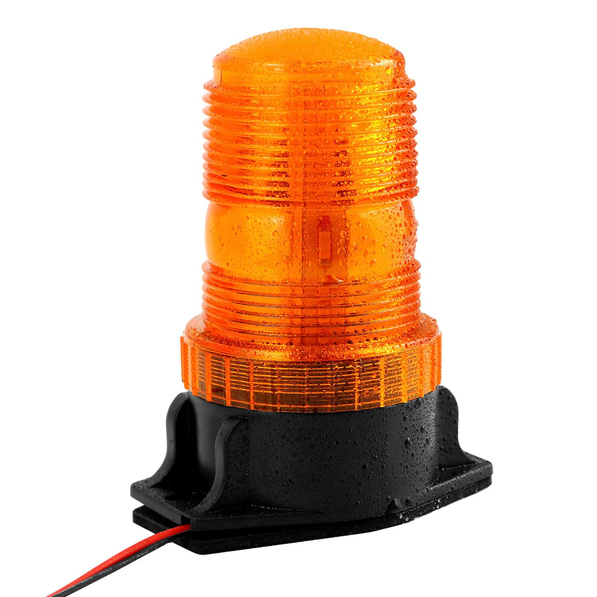 QWORK amber strobe side profile highlighting low-profile durable dome