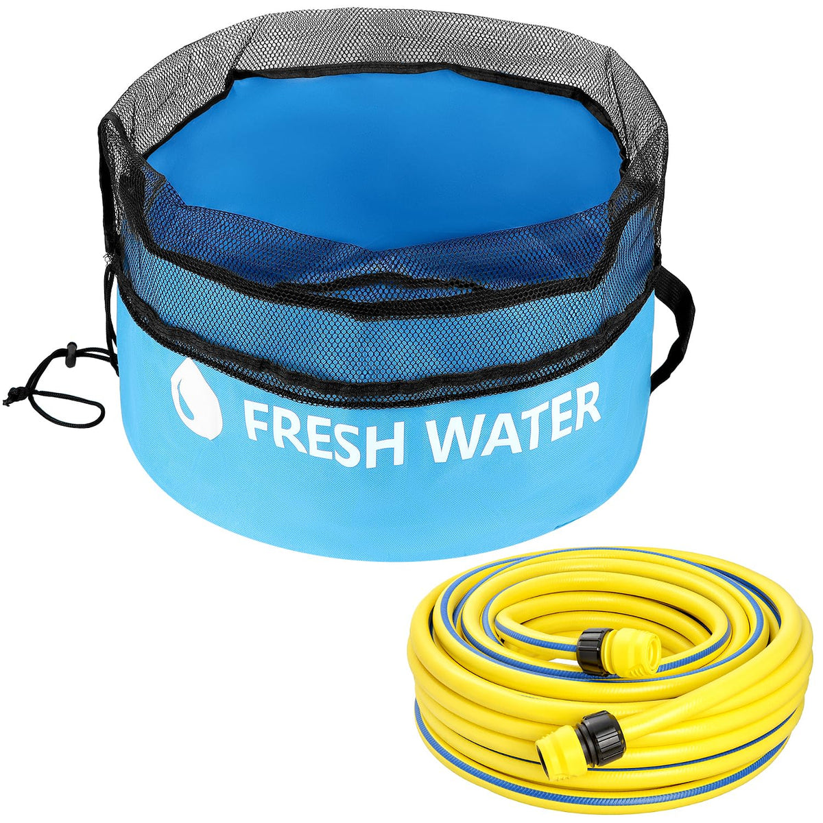 QWORK black water bag close-up showing waterproof material protecting against leaks benefit