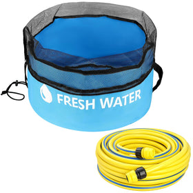 QWORK black water bag close-up showing waterproof material protecting against leaks benefit