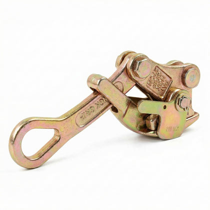 QWORK cable grip front view showing durable alloy-steel body and handle benefit: clear load control