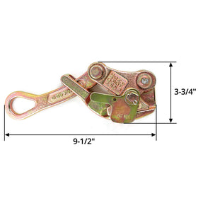 QWORK cable grip size scale with ruler showing fit range 5/32–7/8" benefit: quick sizing
