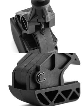 QWORK clamp mounted on rim demonstrating secure bead hold benefit
