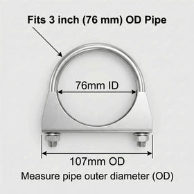 QWORK clamp beside ruler showing 3-inch fit for accurate size confirmation