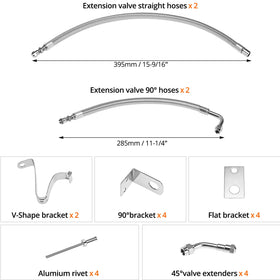 QWORK braided stainless steel hose close-up highlighting durable kink-resistant construction