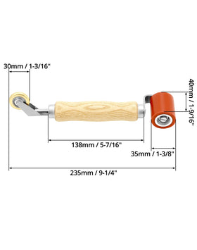 QWORK brass detail roller pressing tape around a pipe penetration to seal edges