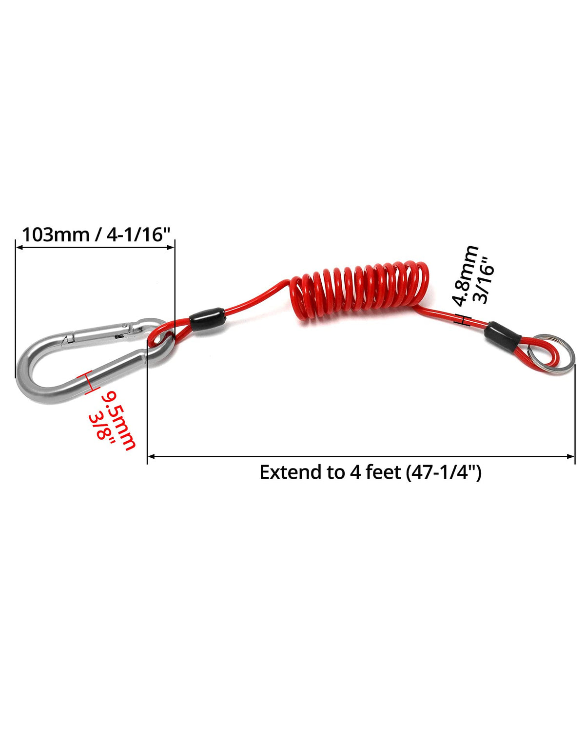 QWORK cable stretched to 4 ft showing usable extended length and flexibility benefit
