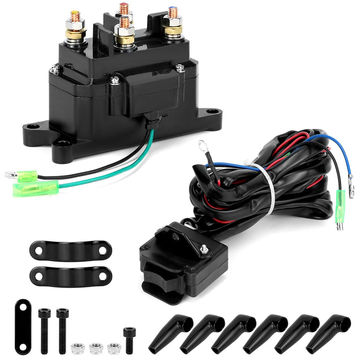 QWORK front housing view showing compact relay for durable winch control