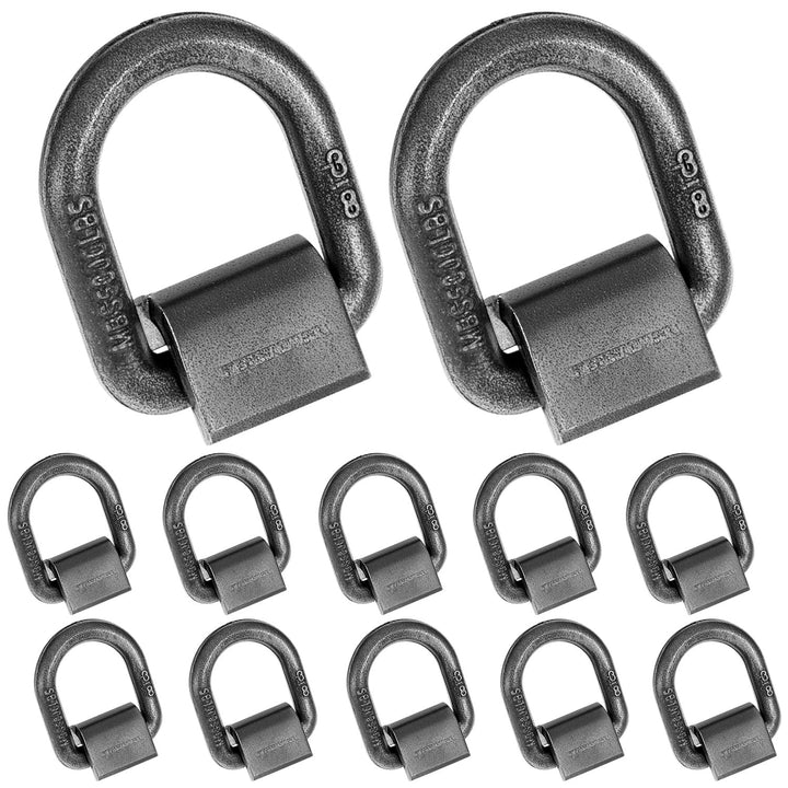 QWORK front view of boxed 12-piece D-ring set showing ready-to-install anchors and reliability