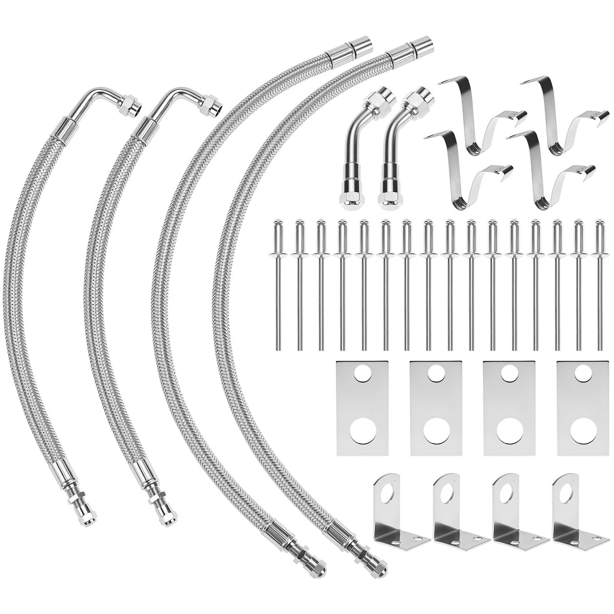 QWORK front packaging of dually valve extender kit showing components for easy access