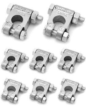 QWORK front packaging showing four pairs of top-post terminals and benefits
