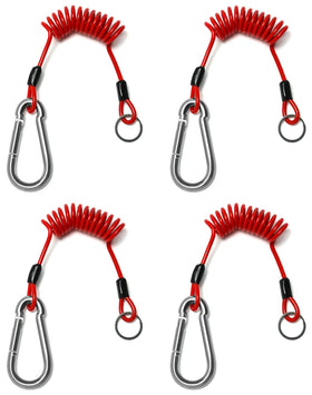 QWORK front packaging showing four cables and clip set for reliable towing safety