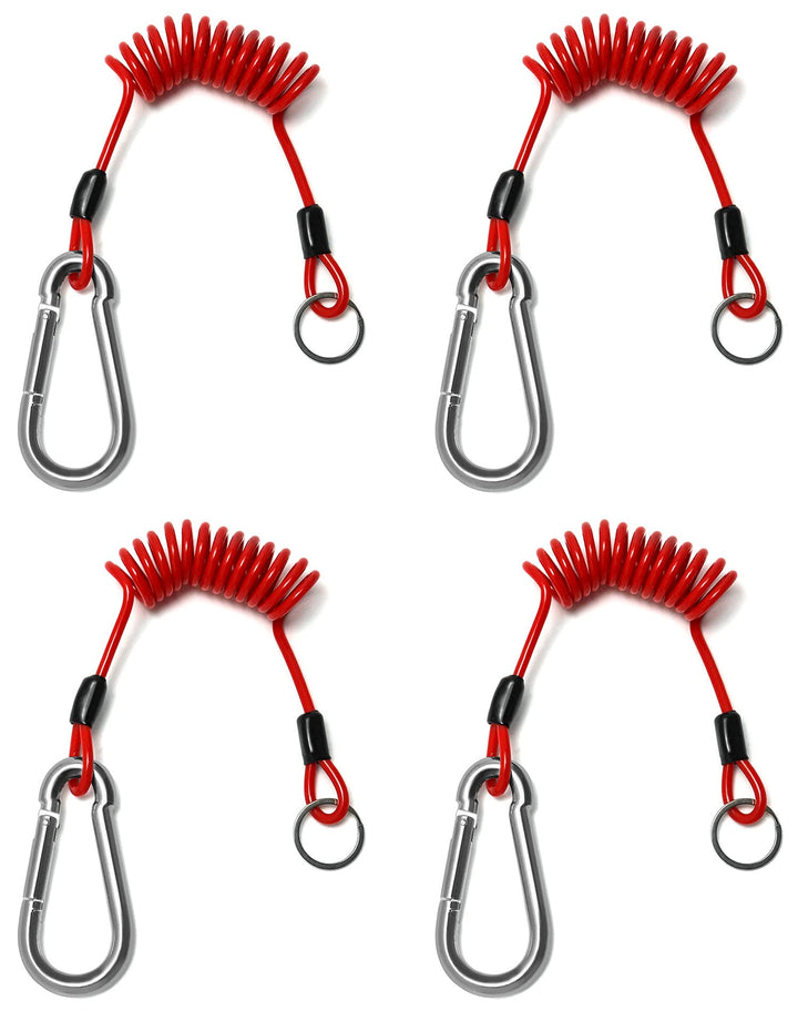 QWORK front packaging showing four cables and clip set for reliable towing safety