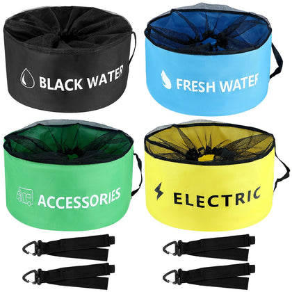 QWORK front view of 4-pack showing organized waterproof storage and quick packing benefit