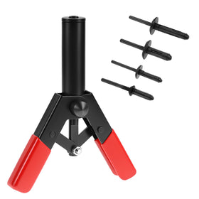 QWORK front view of rivet gun and rivets showing organized kit and quick access