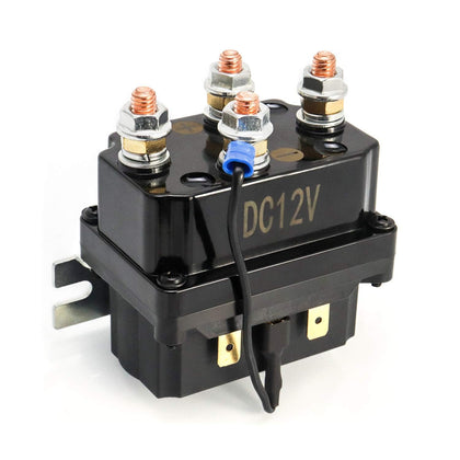 QWORK front view solenoid relay showing terminals and mounting points, reliable replacement