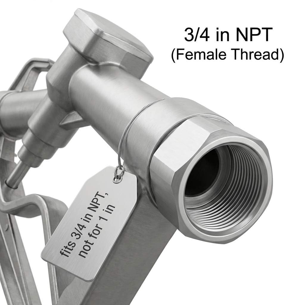 QWORK fuel nozzle aluminum shroud texture demonstrating durable corrosion-resistant finish