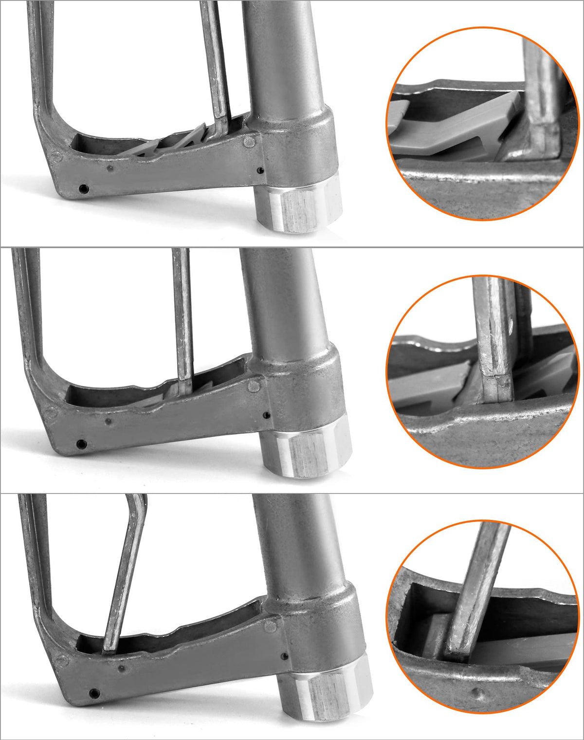 QWORK fuel nozzle label and stamping showing model details and pressure rating for safety