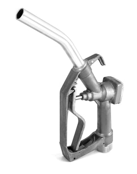 QWORK fuel nozzle size comparison with hand illustrating ergonomic fit and easy handling