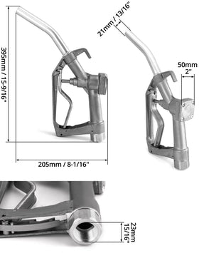 QWORK fuel nozzle swivel inlet close-up reducing hose twist and extending hose life